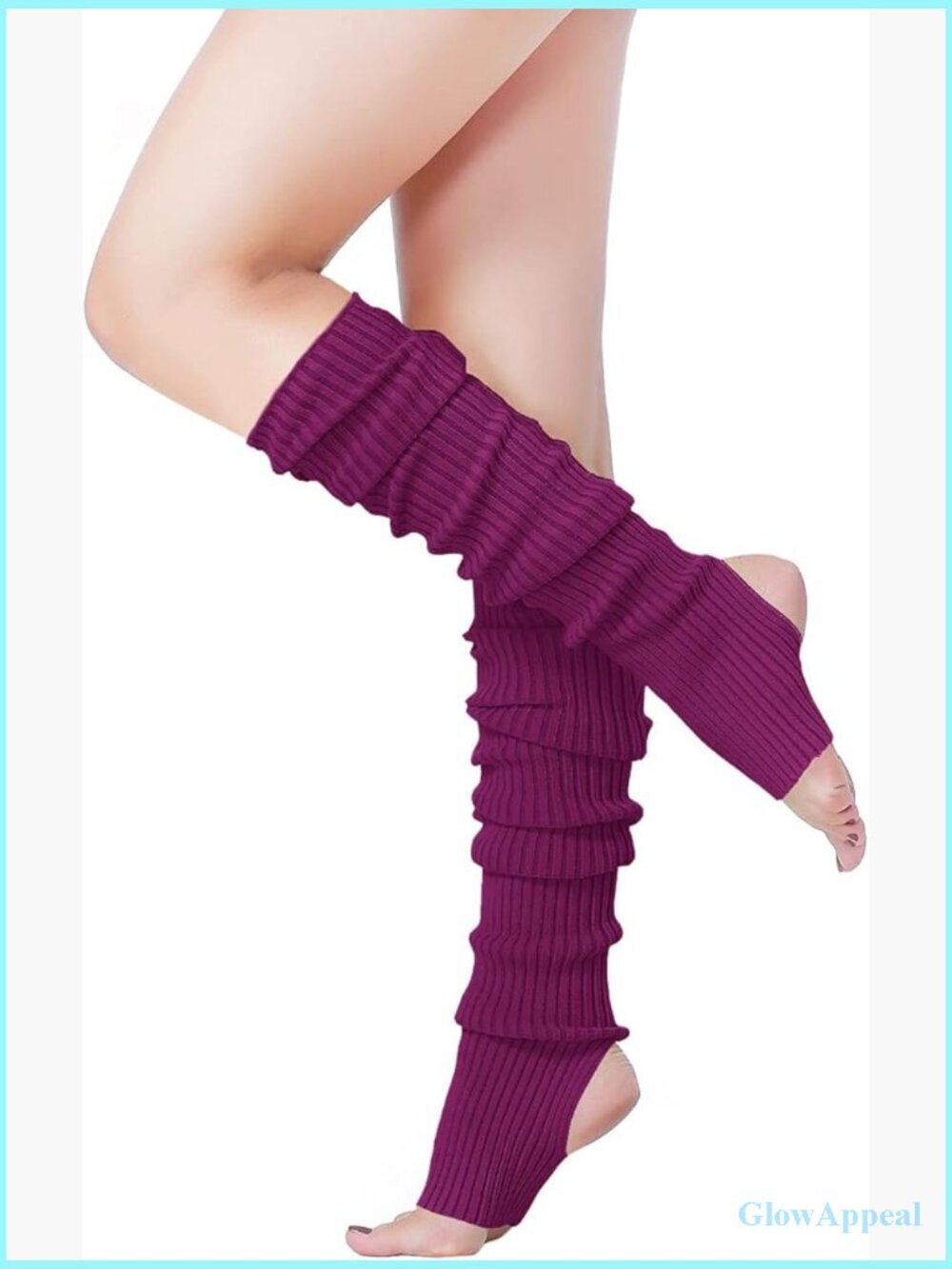 Women's Neon Knit Stirrup Leg Warmers for Dance Yoga Sports